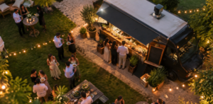 Food truck vue du ciel Drone
